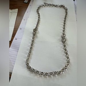 COLDWATER CREEK SILVER AND CRYSTAL LINK NECKLACE